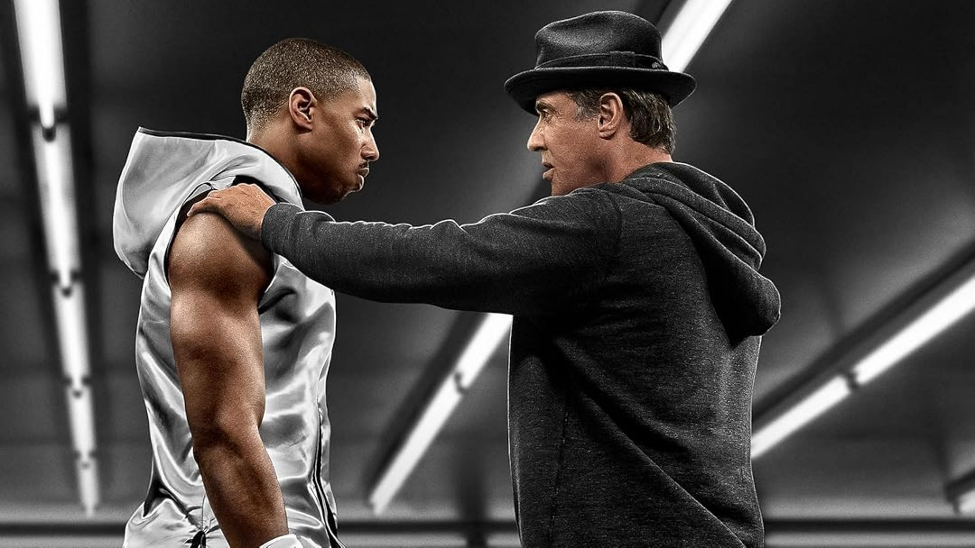 Michael B. Jordan and Sylvester Stallone in Creed (Image via Amazon UK)